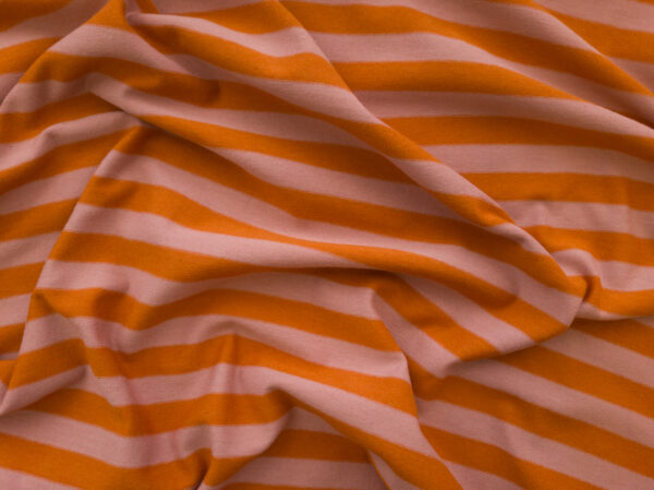 Amour Vert - Organic Cotton/Modal Jersey - Classic Stripe - Orange/Dusty Pink