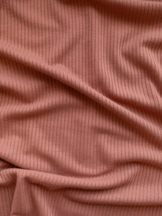 Organic 1x1 Ribbing - European Import - Dusty Rose Organic 1x1 Ribbing - European Import - Dusty Rose