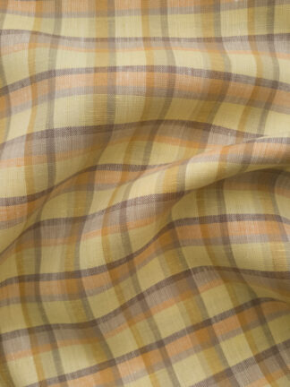Yarn Dyed Washed Plaid Organic Cotton Shirting - Oeko-Tex® - Japanese Import - The Plaid Collection Blue/Brown Yarn Dyed Washed Plaid Organic Cotton Shirting - Oeko-Tex® - Japanese Import - The Plaid Collection Blue/Brown