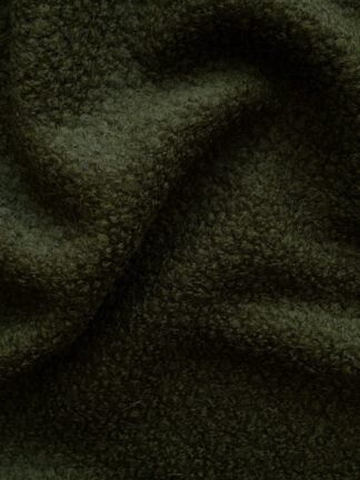 Wool Blend Boucle Coating - Olive Wool Blend Boucle Coating - Olive