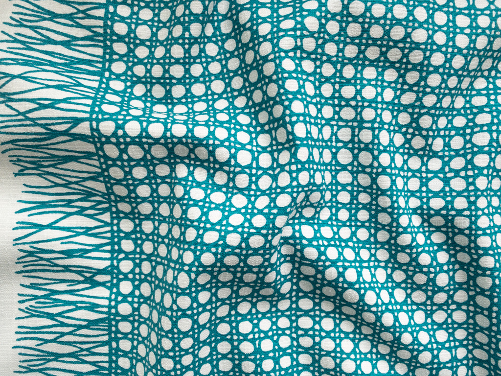 LA Designer Deadstock ā Cotton/Spandex Stretch Barkcloth ā Border Print – Wicker
