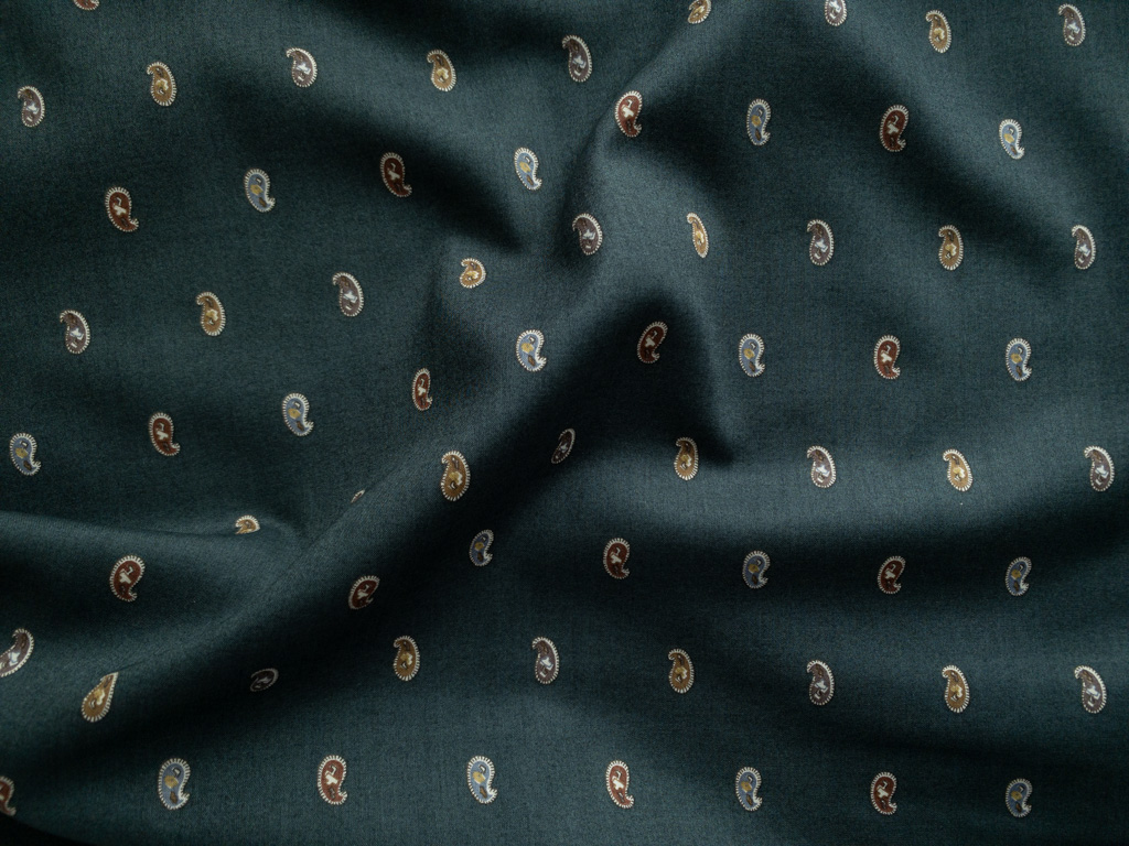 Japanese Cotton Lawn – Minimal Paisley – Deep Teal