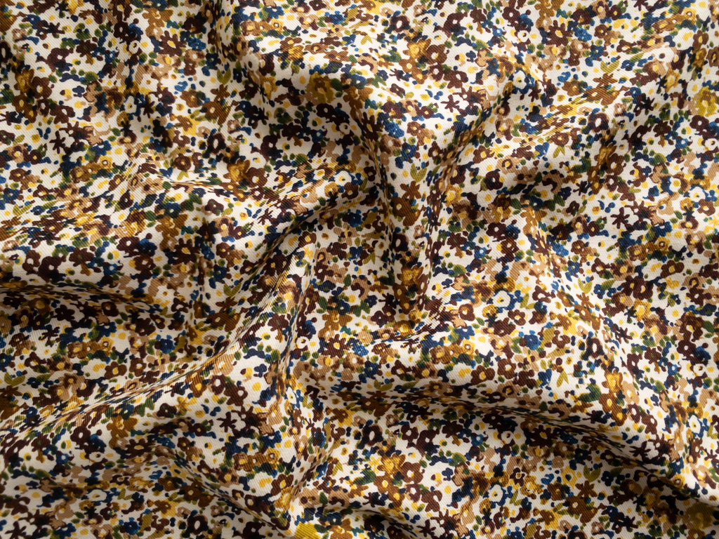 Japanese Printed Cotton Twill ā Petit Floral – Autumn