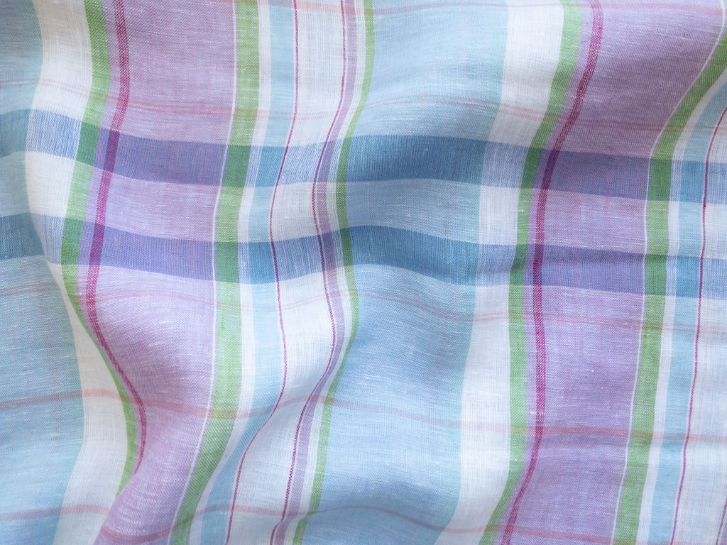 Italian Designer Deadstock – Yarn Dyed Linen – Plaid – Multi