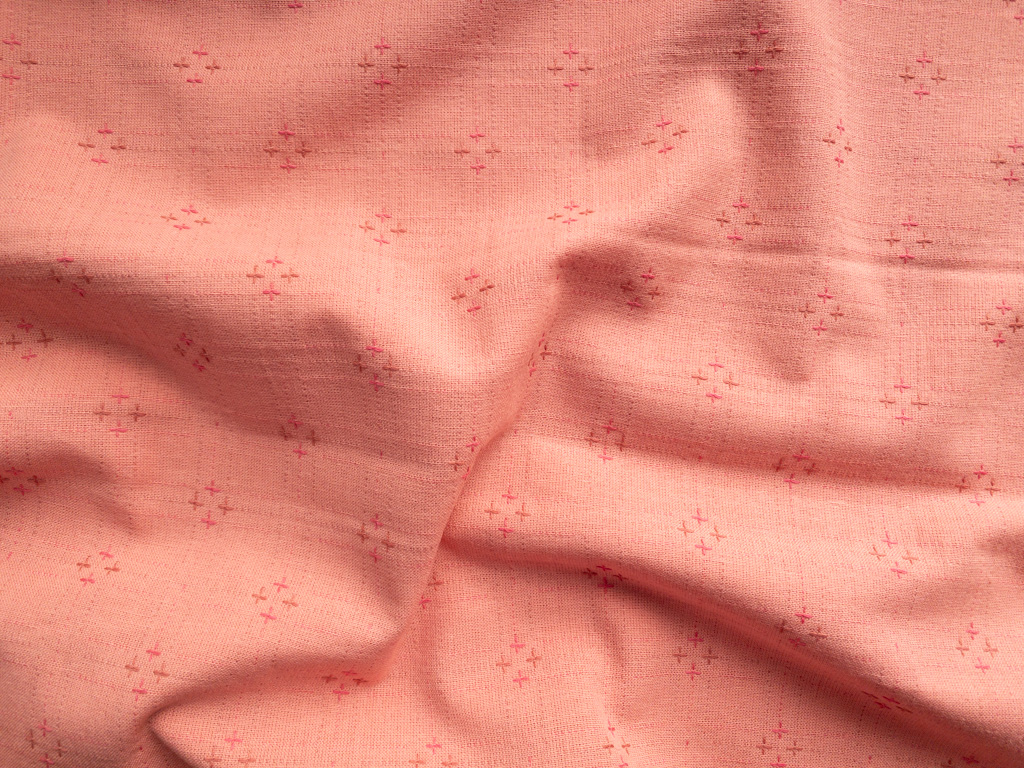 Textured Yarn Dyed Cotton – Four Crosses – Rose Essence