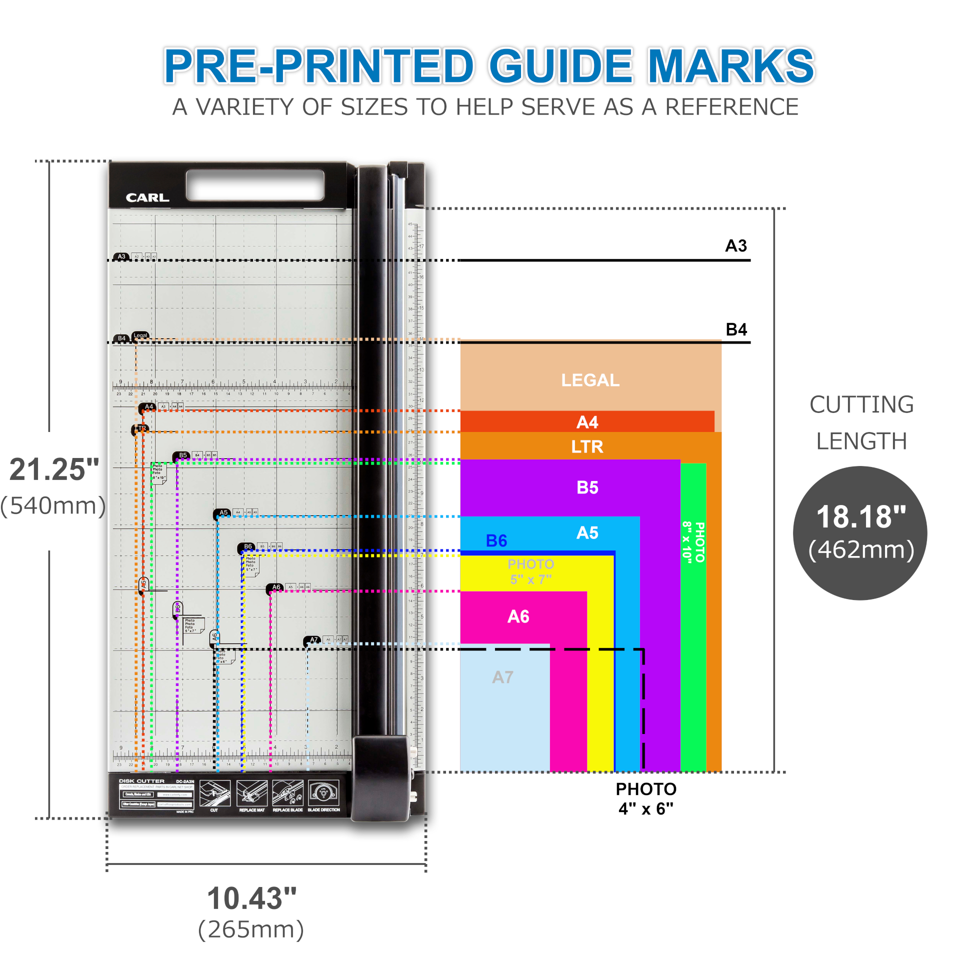 Paper Trimmer, Rotary Paper Cutter, 12 Cut Length, 36 Sheet Capacity,  Heavy Duty Series (DC-210N)