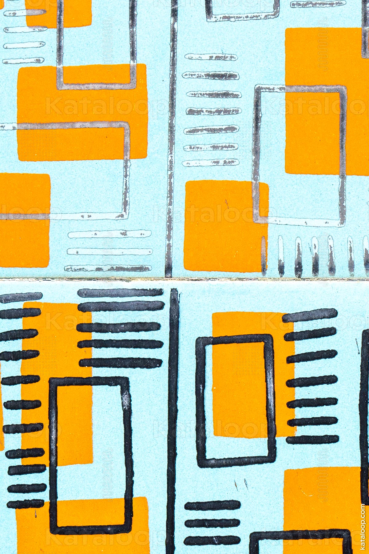 Abstract geometric pattern in orange and blue