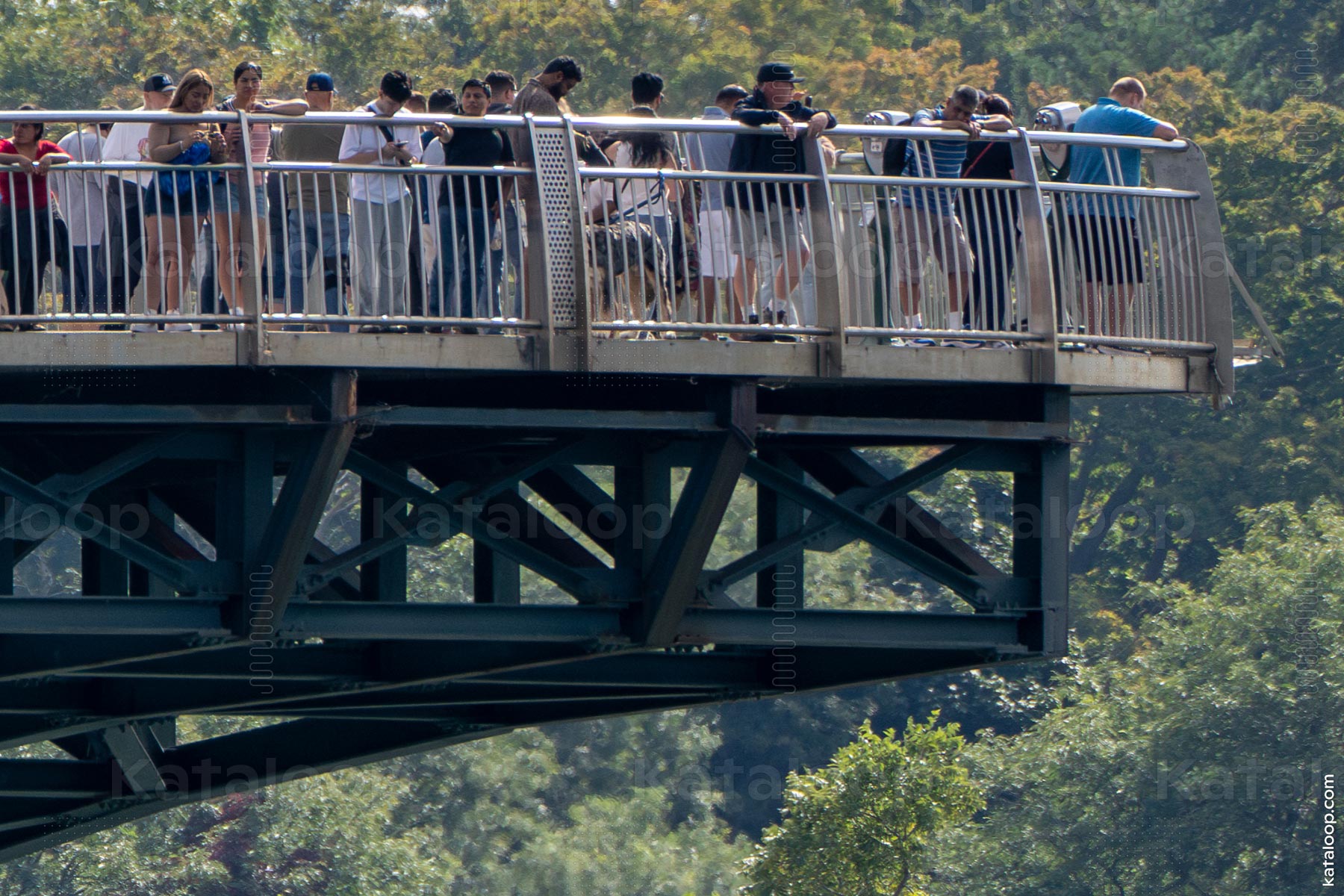 Niagara Falls observation tower with tourists enjoying the view
