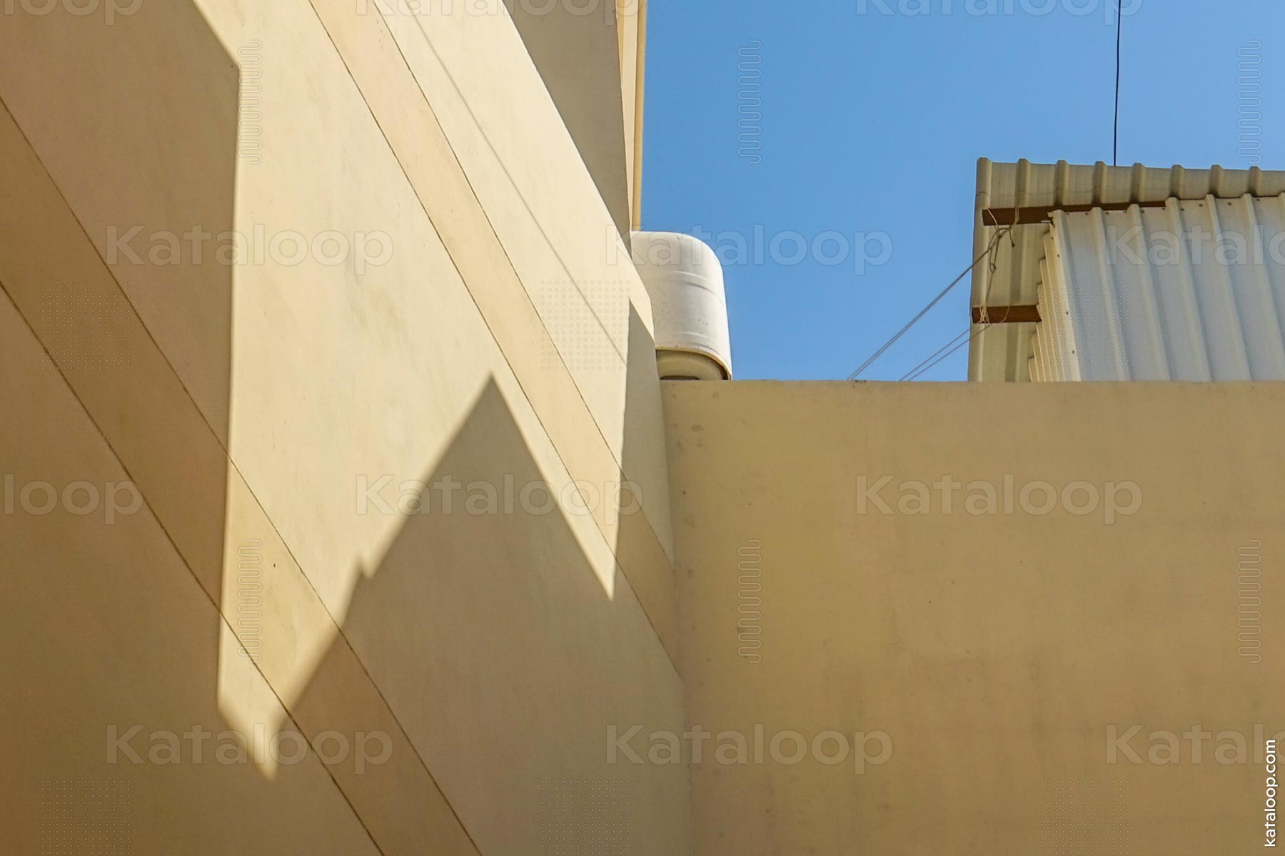 Modern architecture with geometric shadows in Bahrain