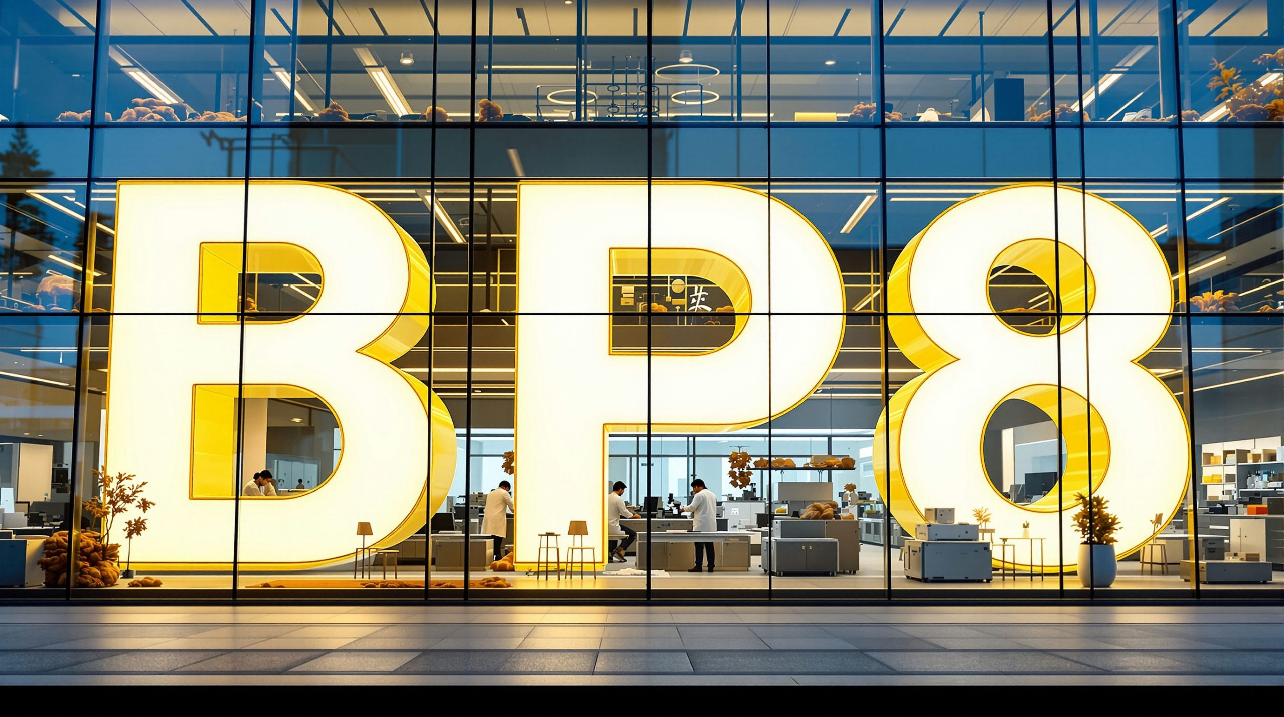 Modern office with BP8 sign