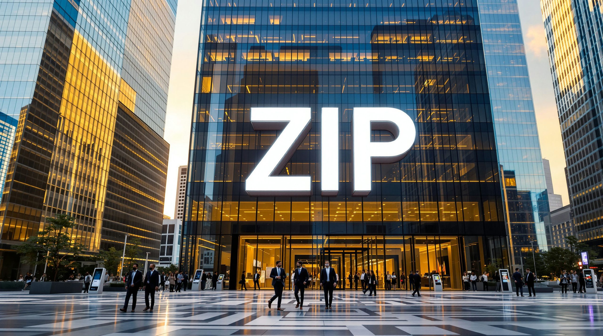 Building with ZIP sign