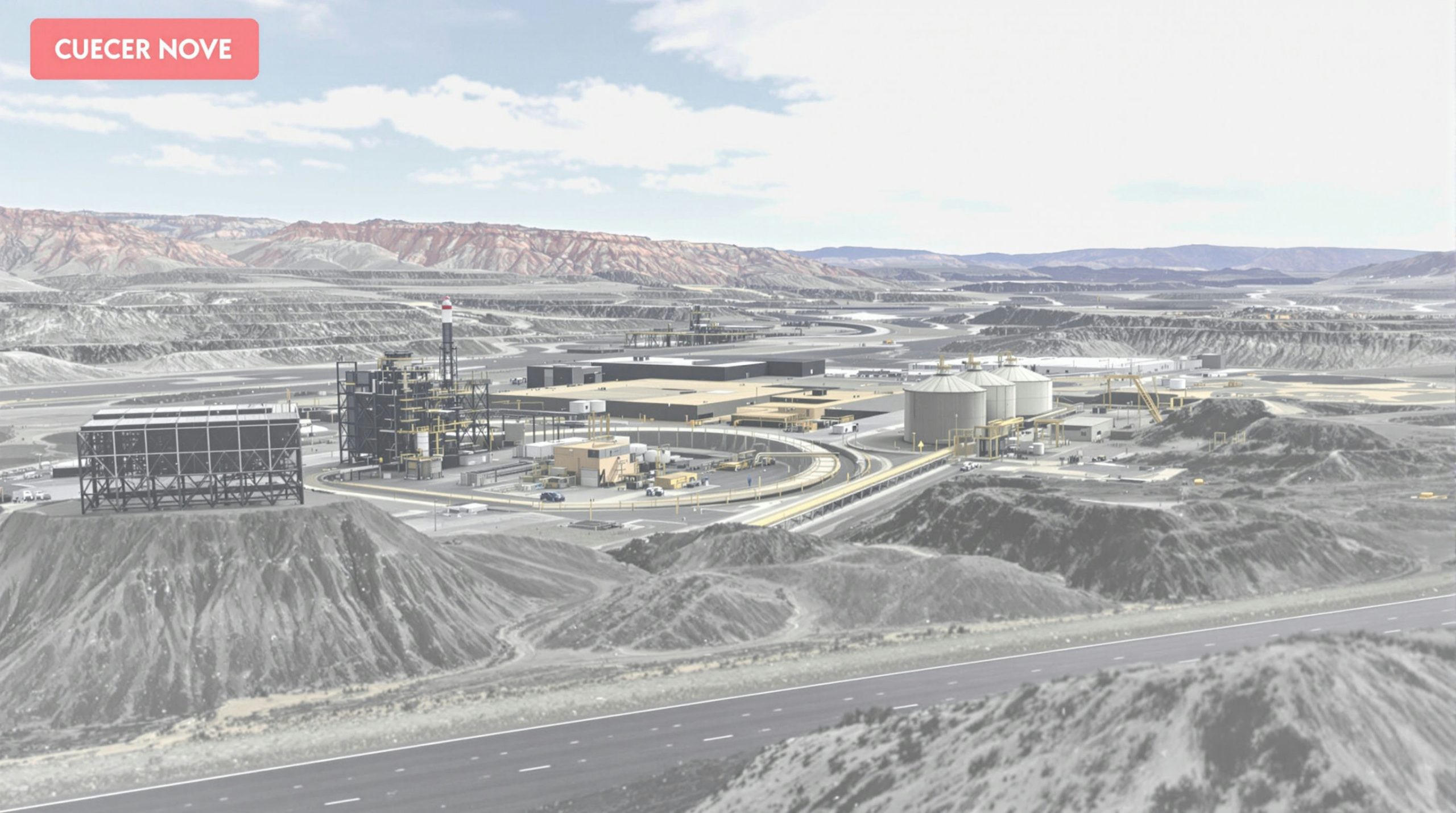 Industrial site with hills