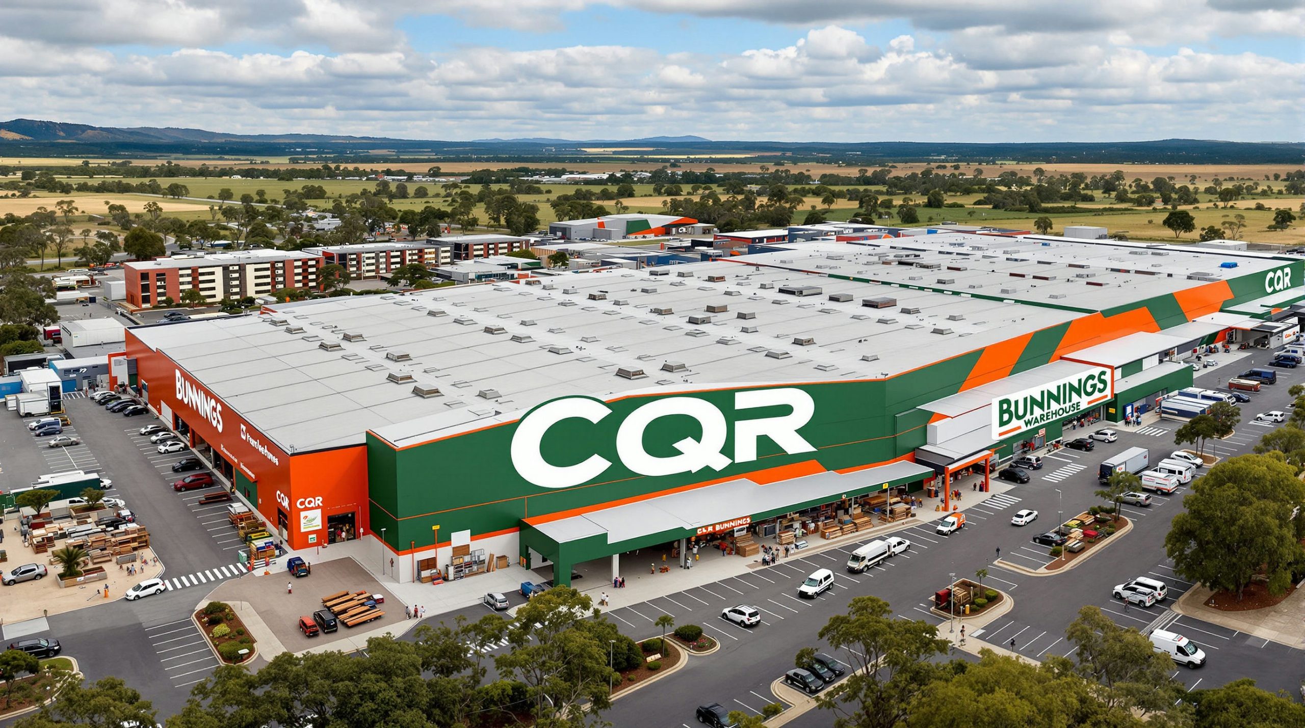 Large hardware store aerial view