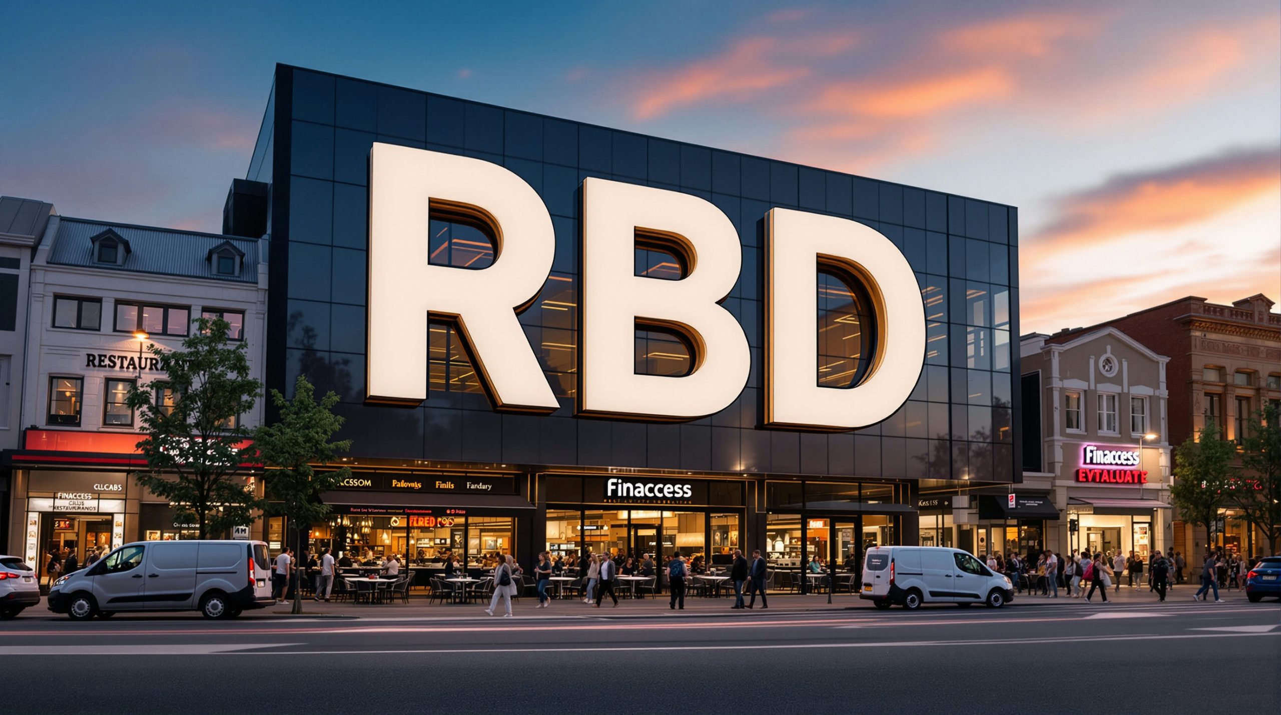 Large RBD sign on building