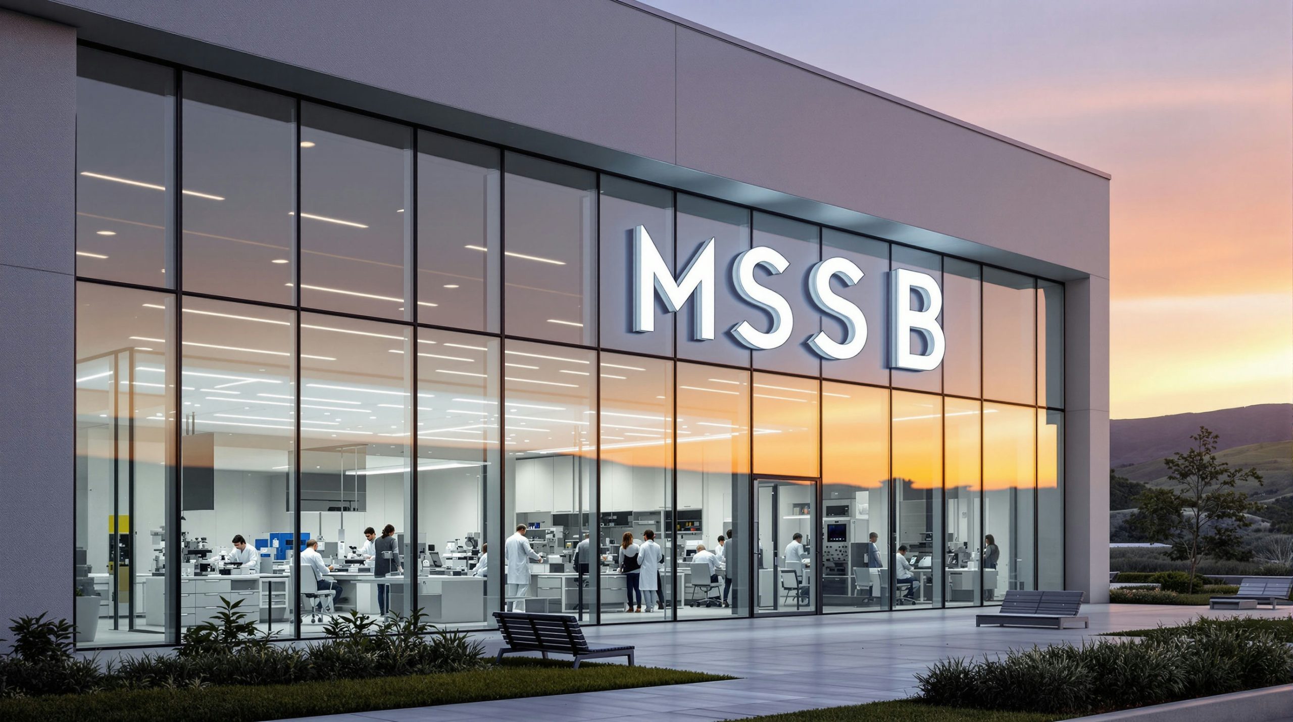 Glass-walled office exterior