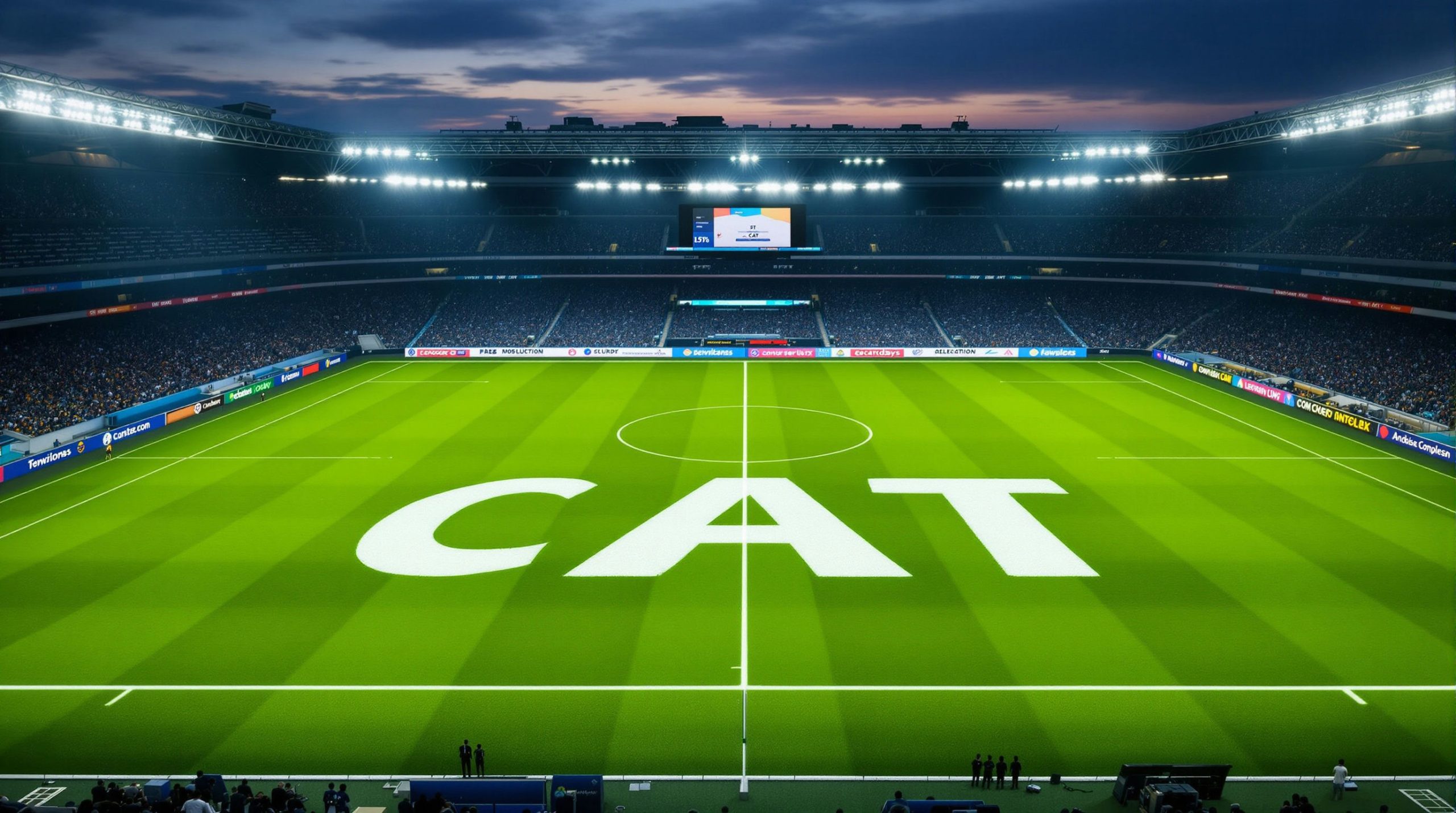 stadium with large CAT logo