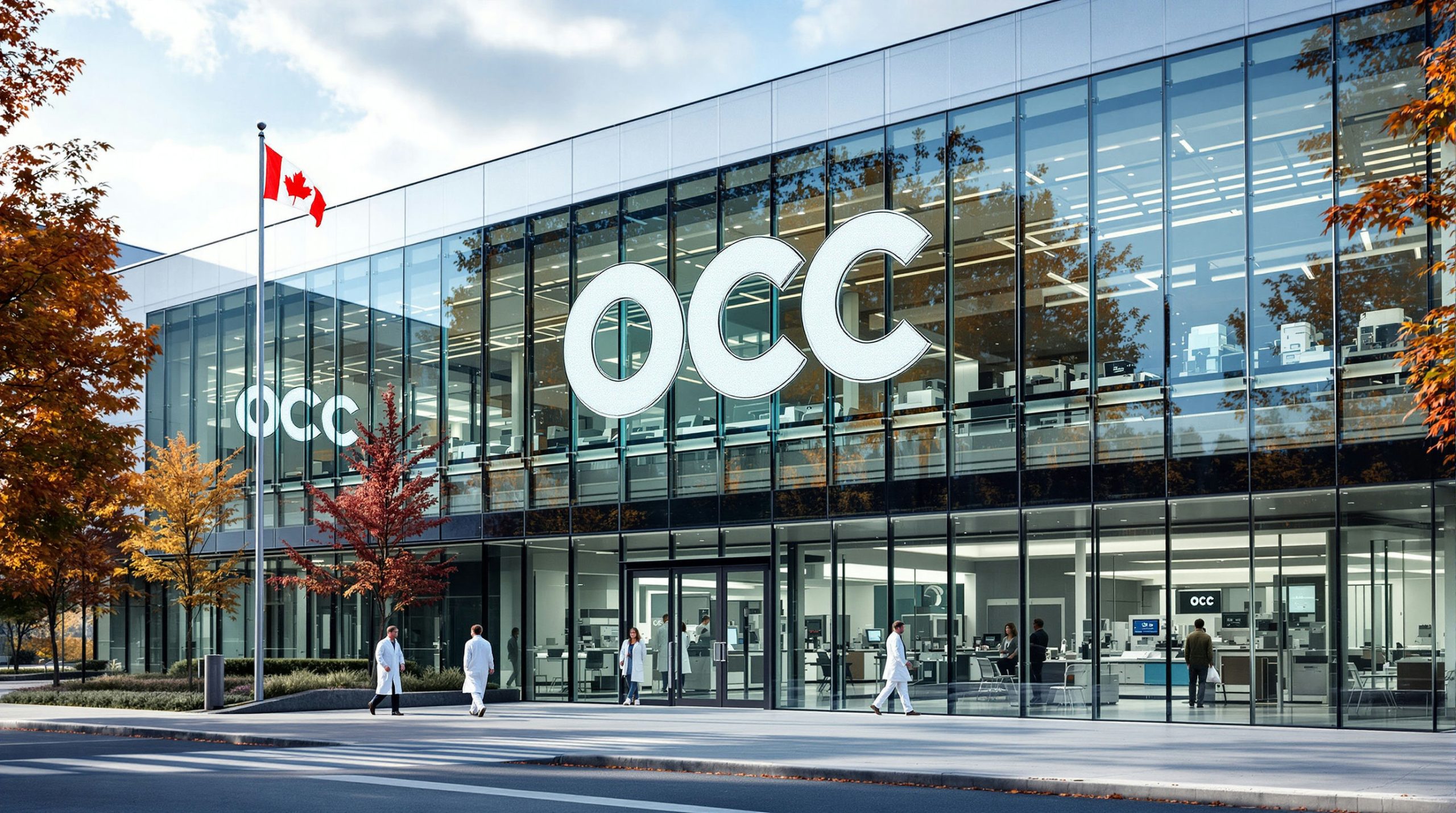 Modern glass building facade