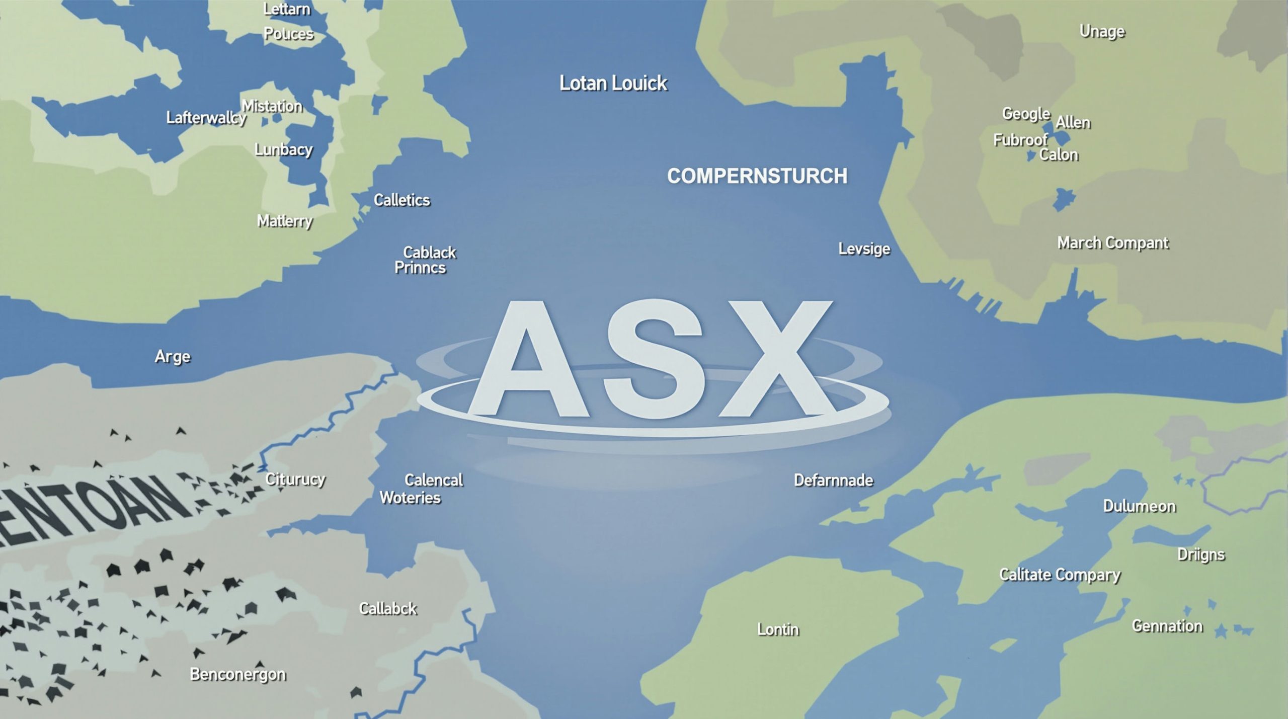 Map with fictional locations