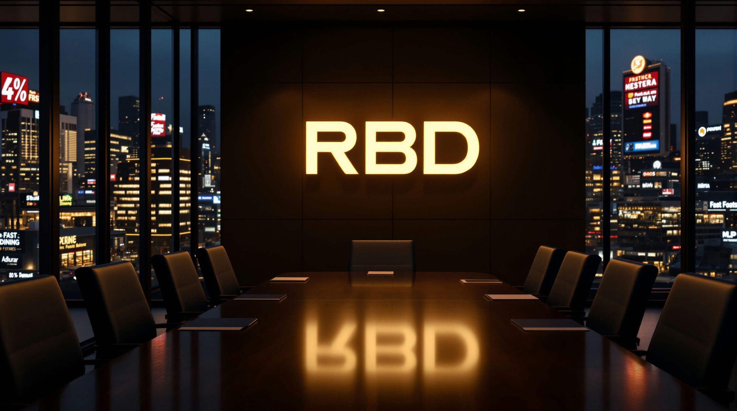 Boardroom with city lights