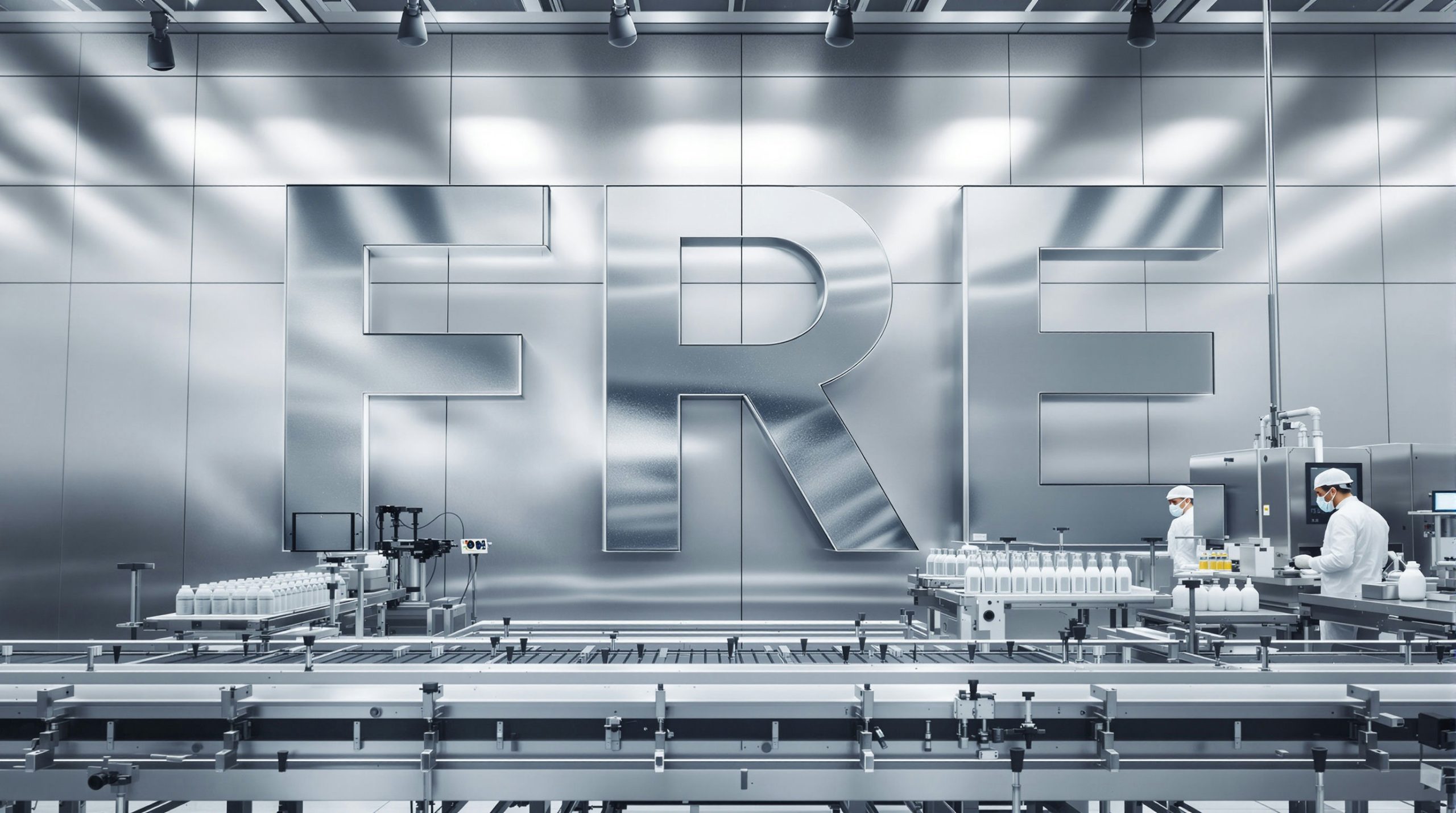 Factory workers on production line