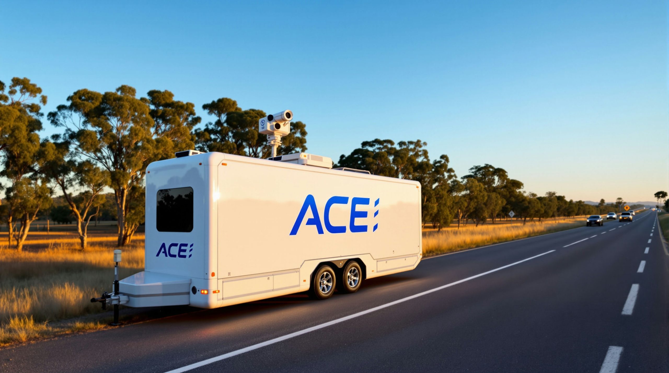 Surveillance trailer on road