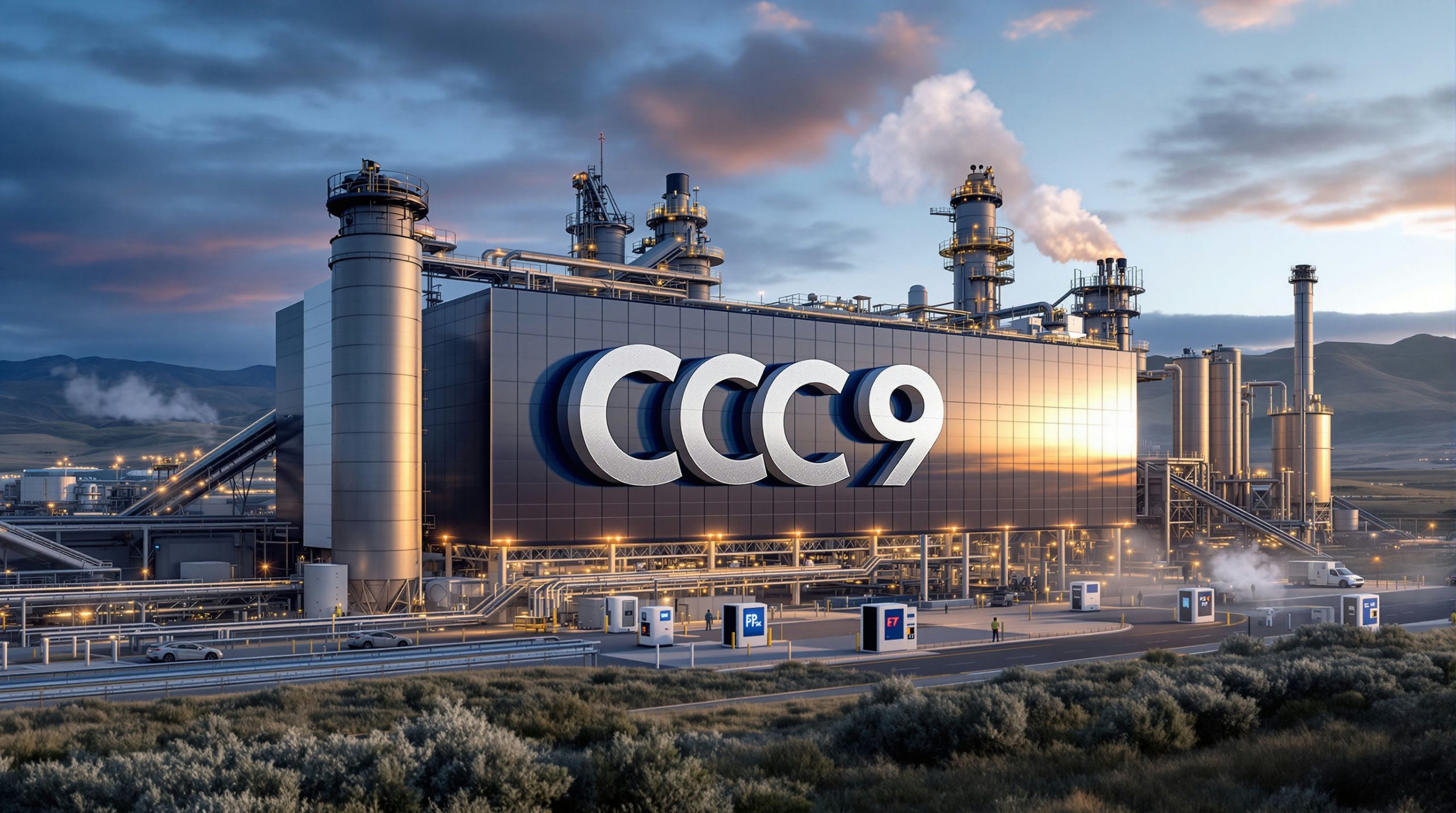 CCC9 building at sunset