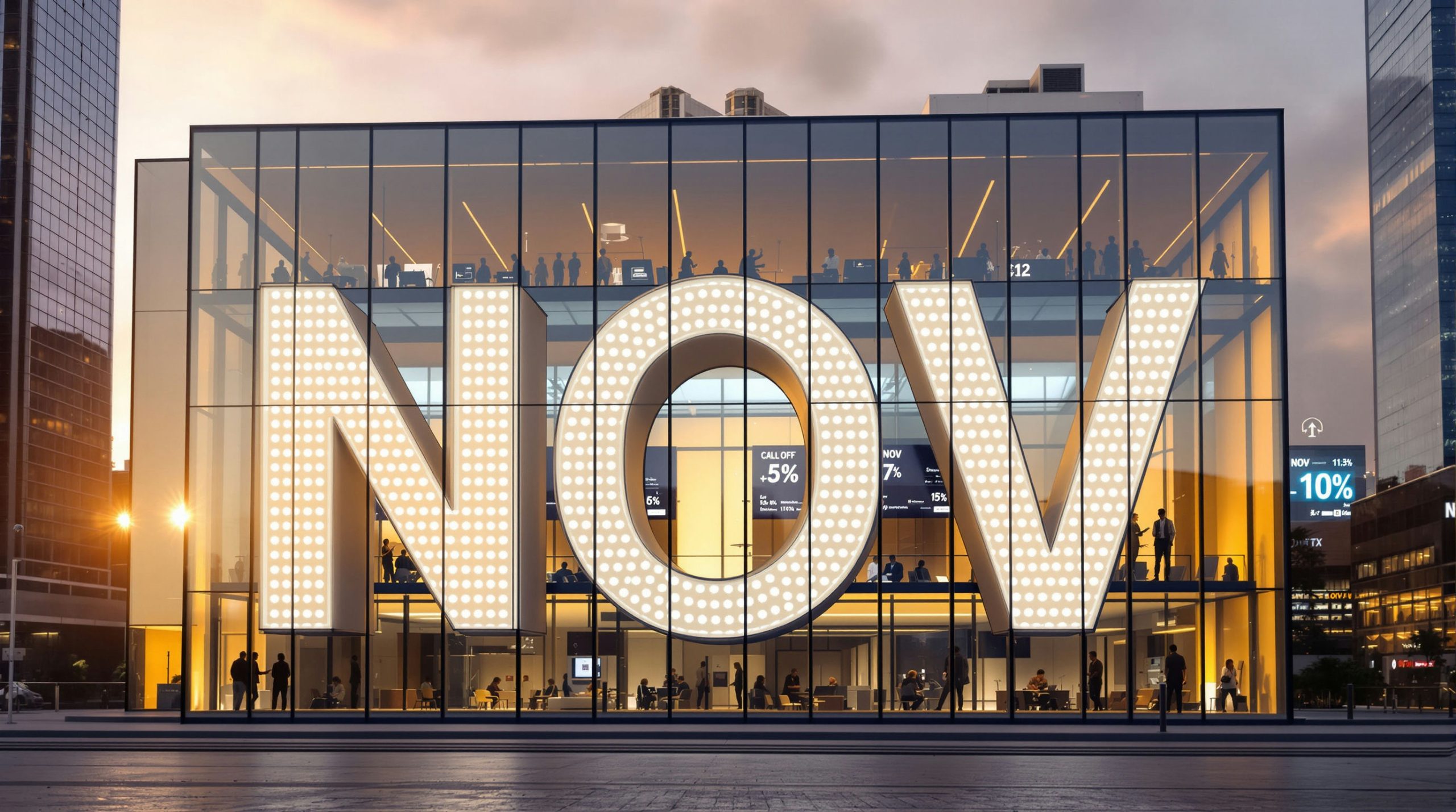 Building with NOV letters