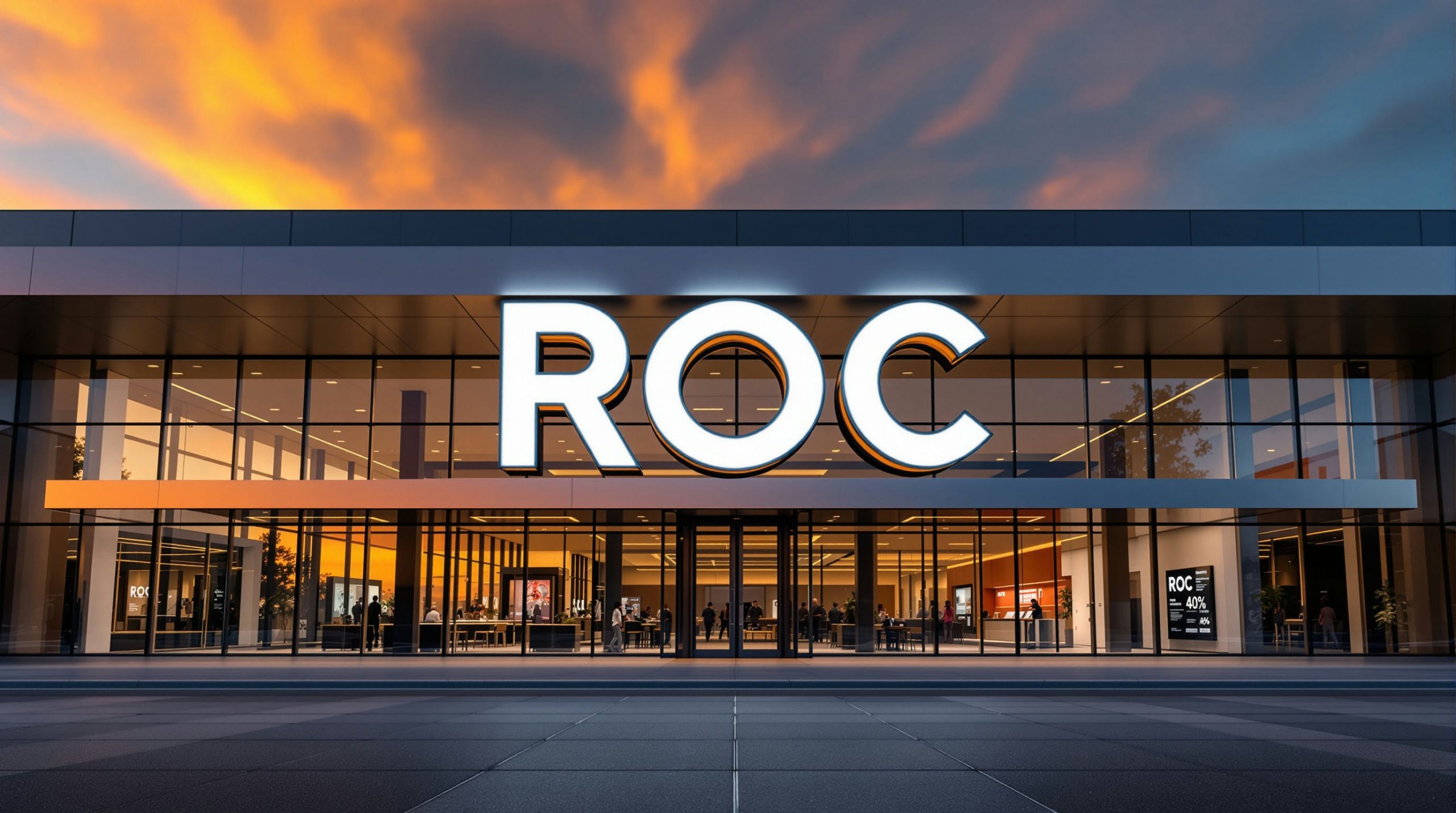 ROC building at sunset