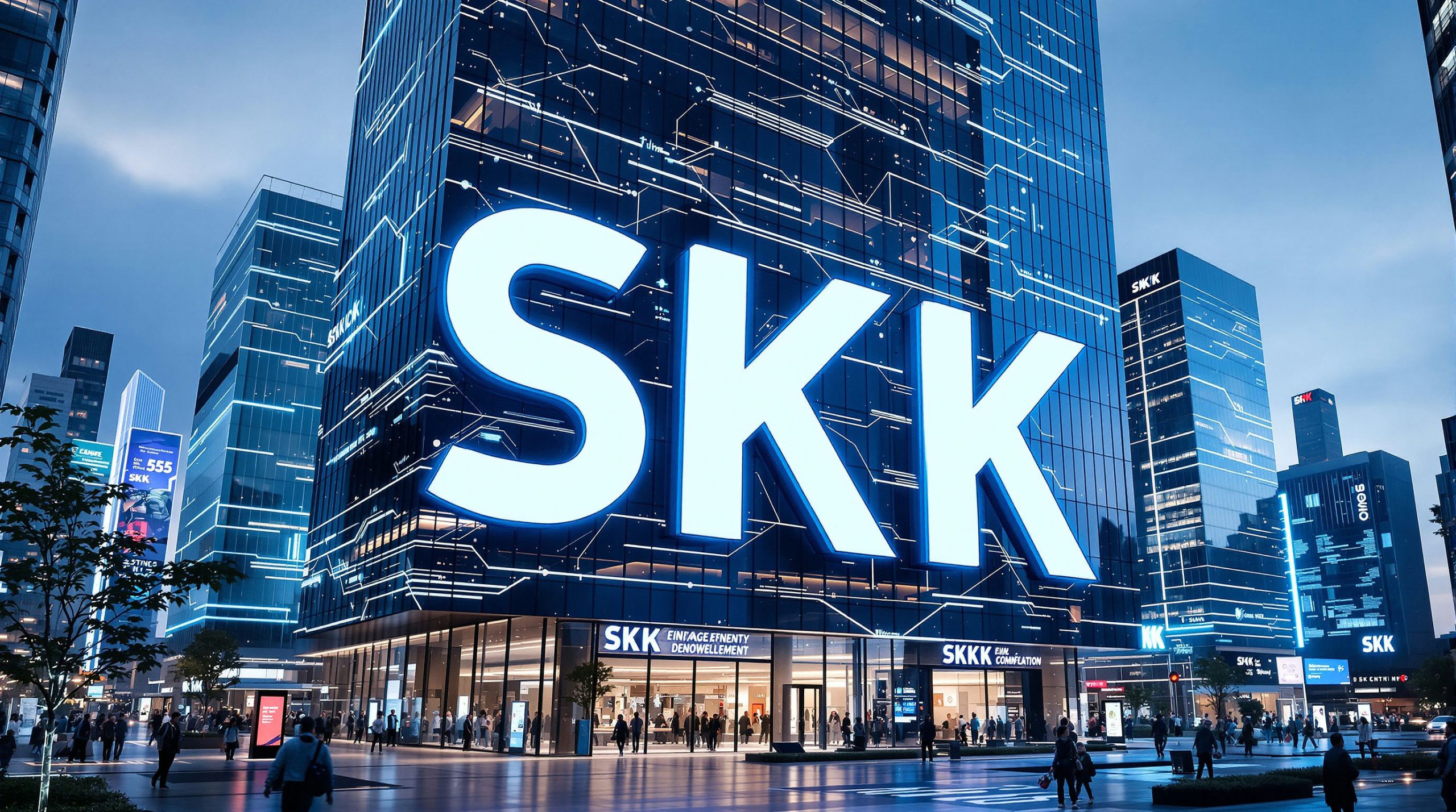 Modern cityscape with skyscrapers