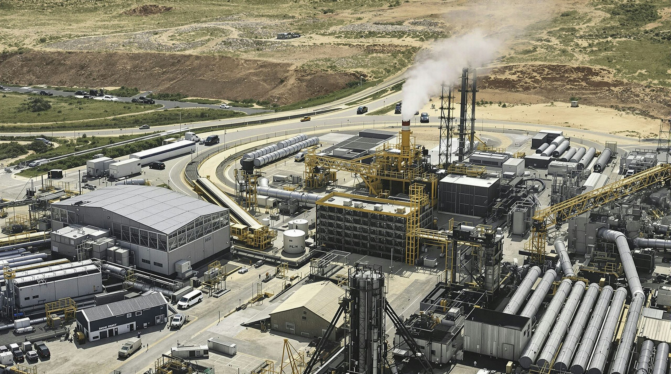 Aerial view of industrial plant