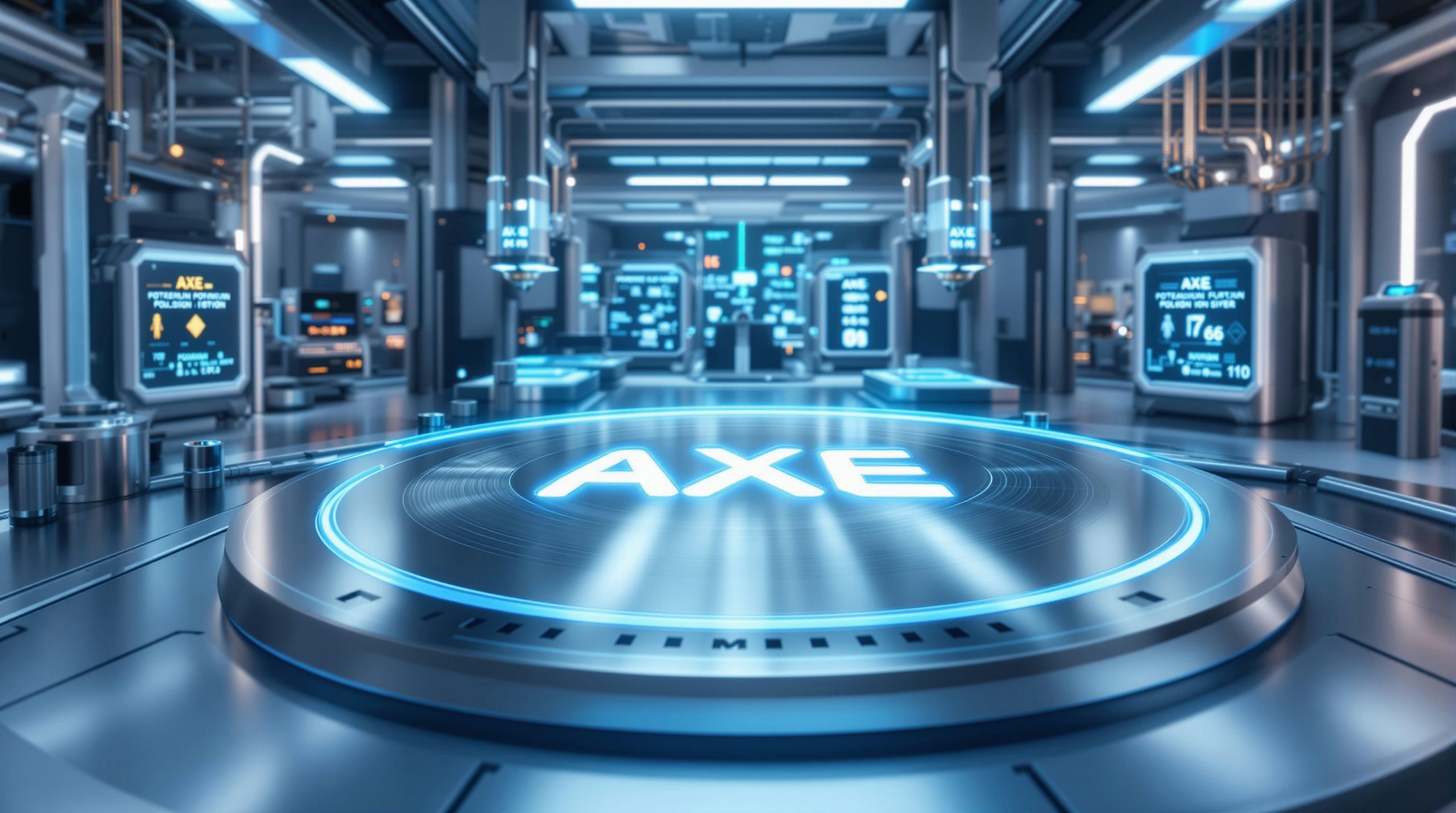 Futuristic room with consoles