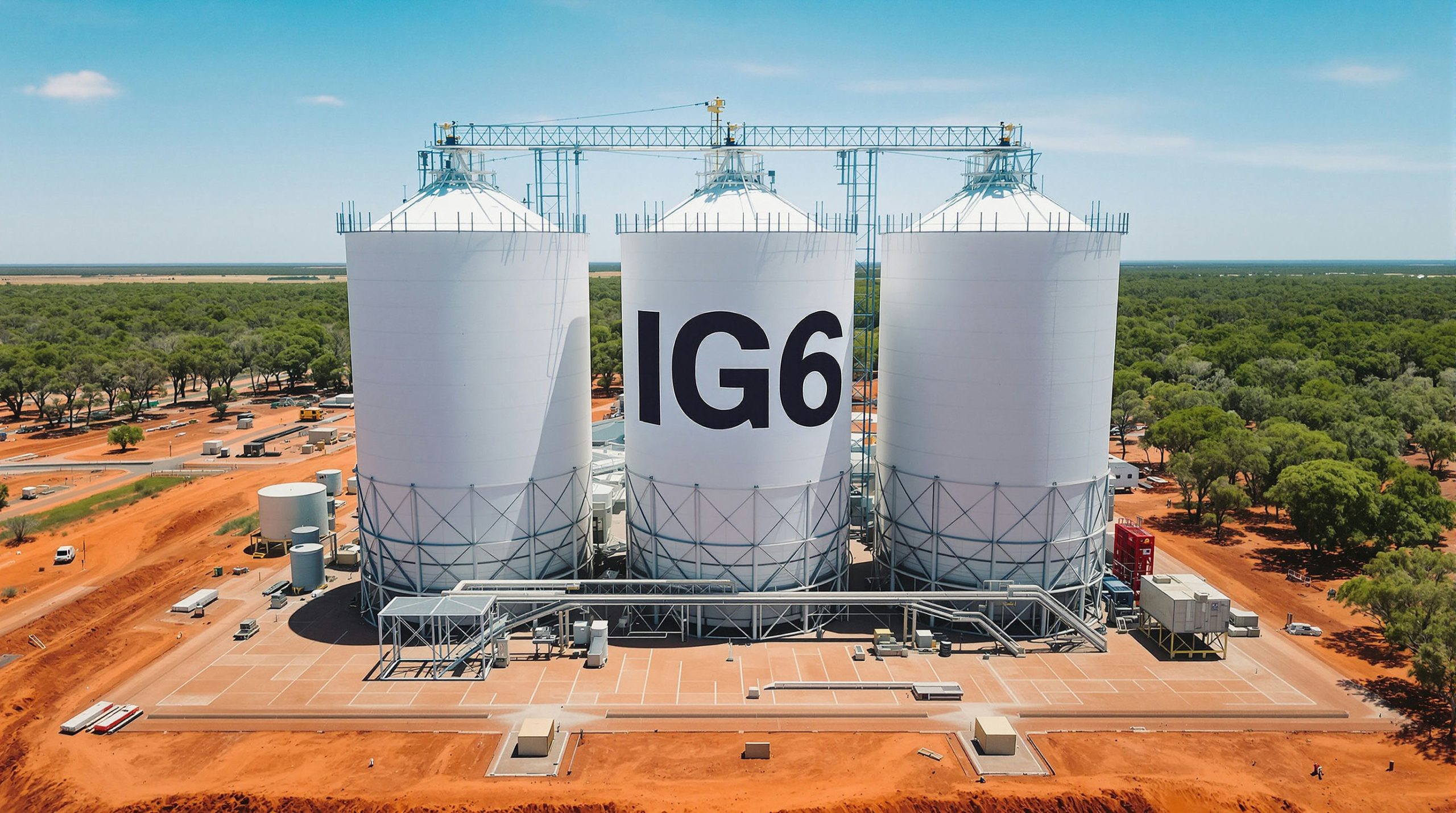 Three large storage silos