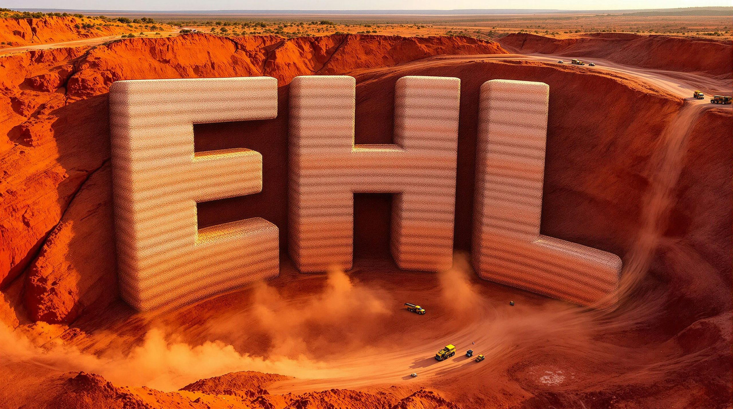 Giant EHL letters in desert