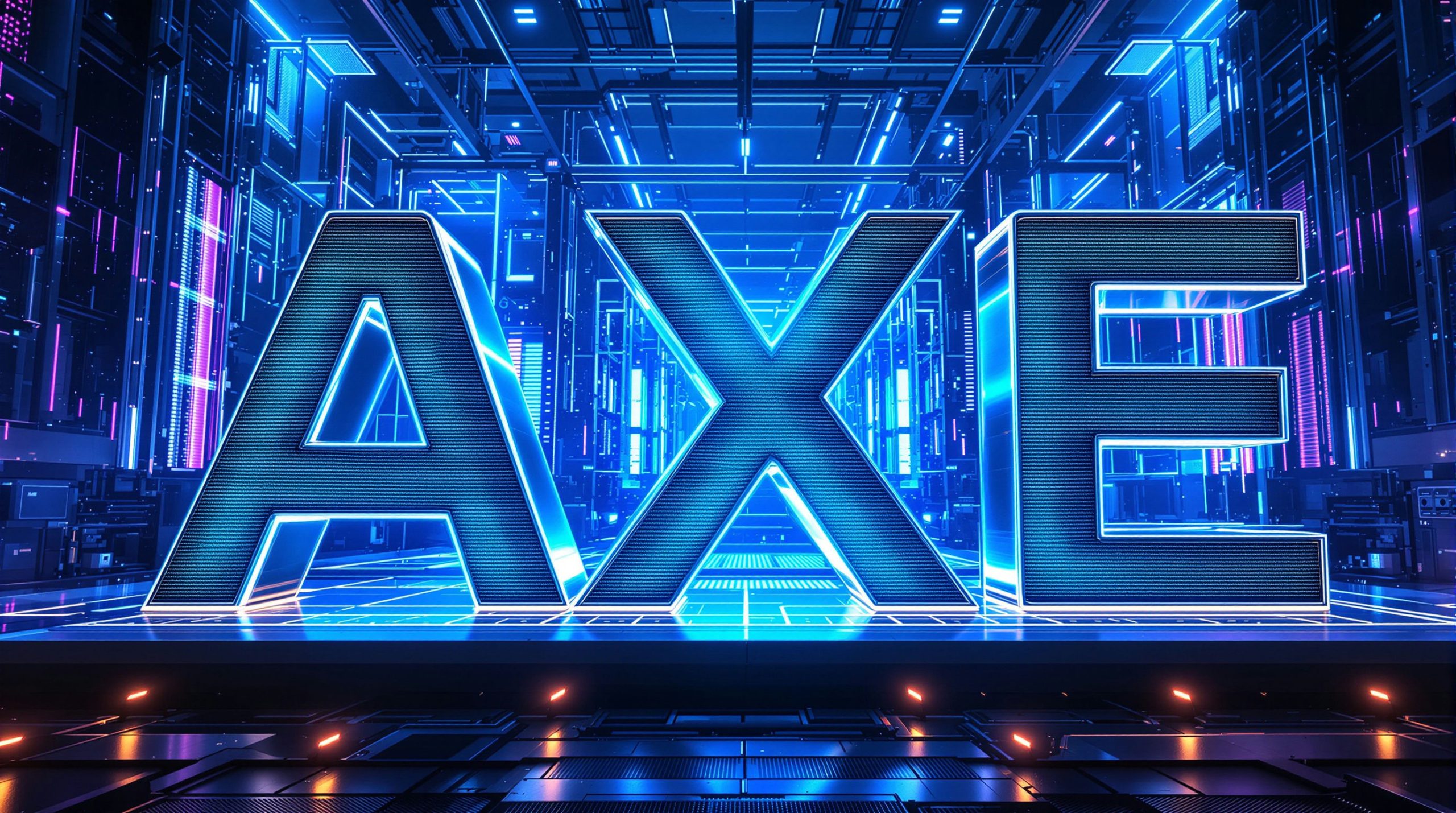 Glowing AXE text design