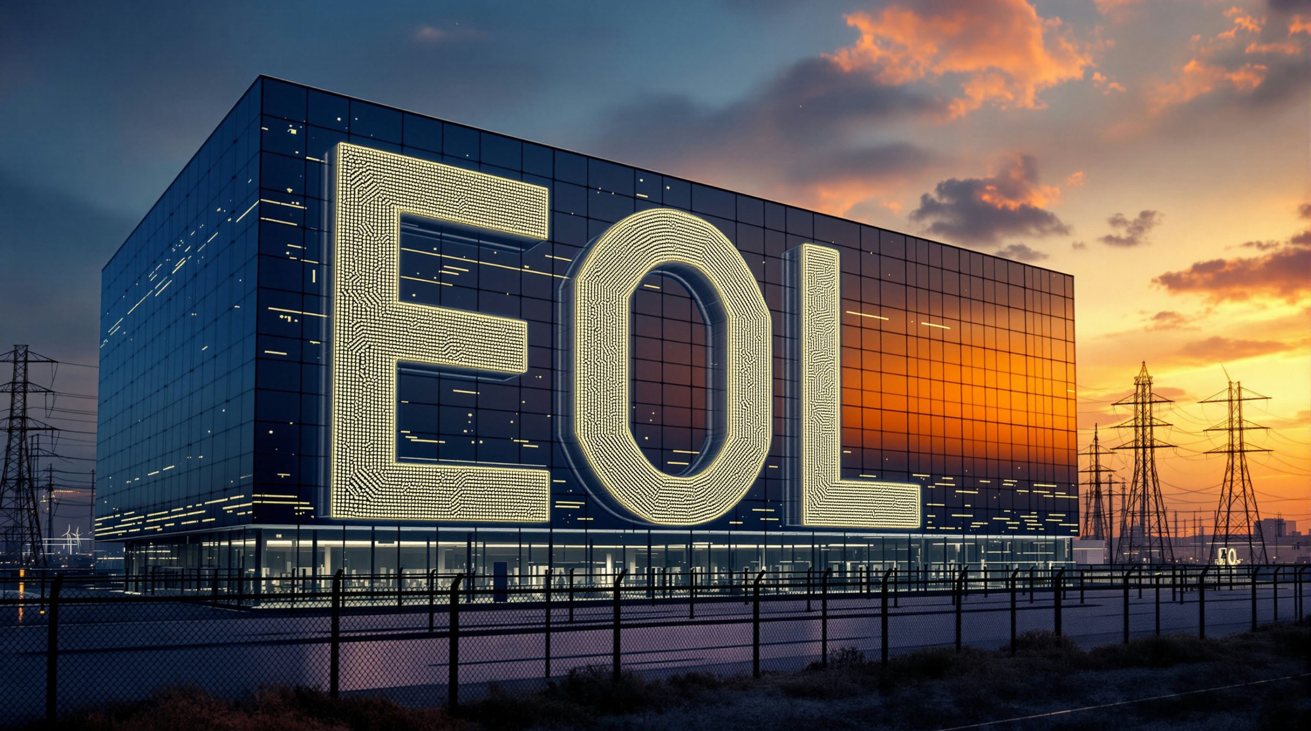 Modern building at sunset