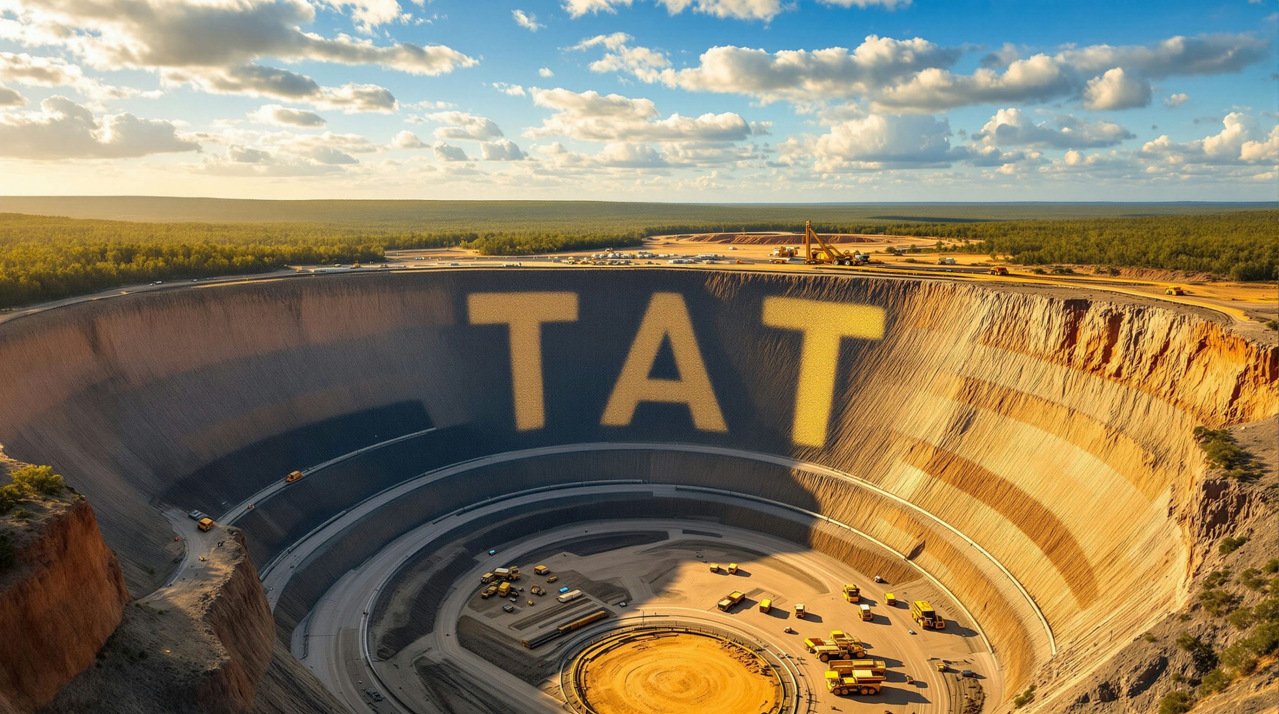 Large mining excavation site