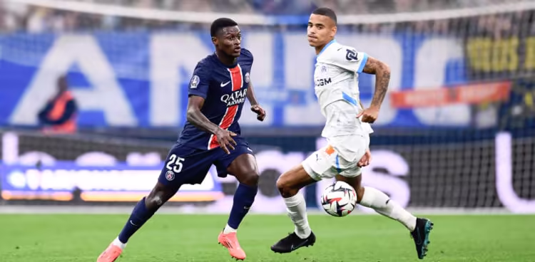 PSG OM Nuno Mendes Mason Greenwood foto