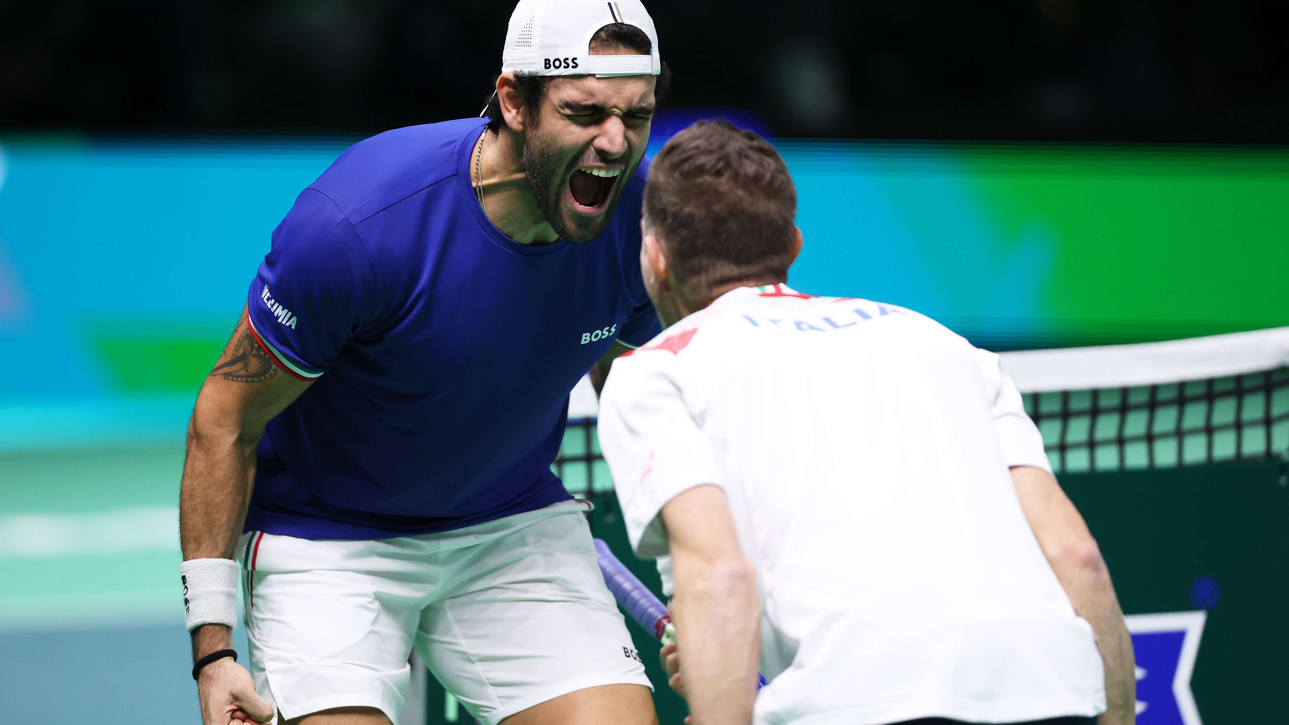 Italia vs Bélgica Copa Davis 2025 final - imagen de Copoli y Berrettini