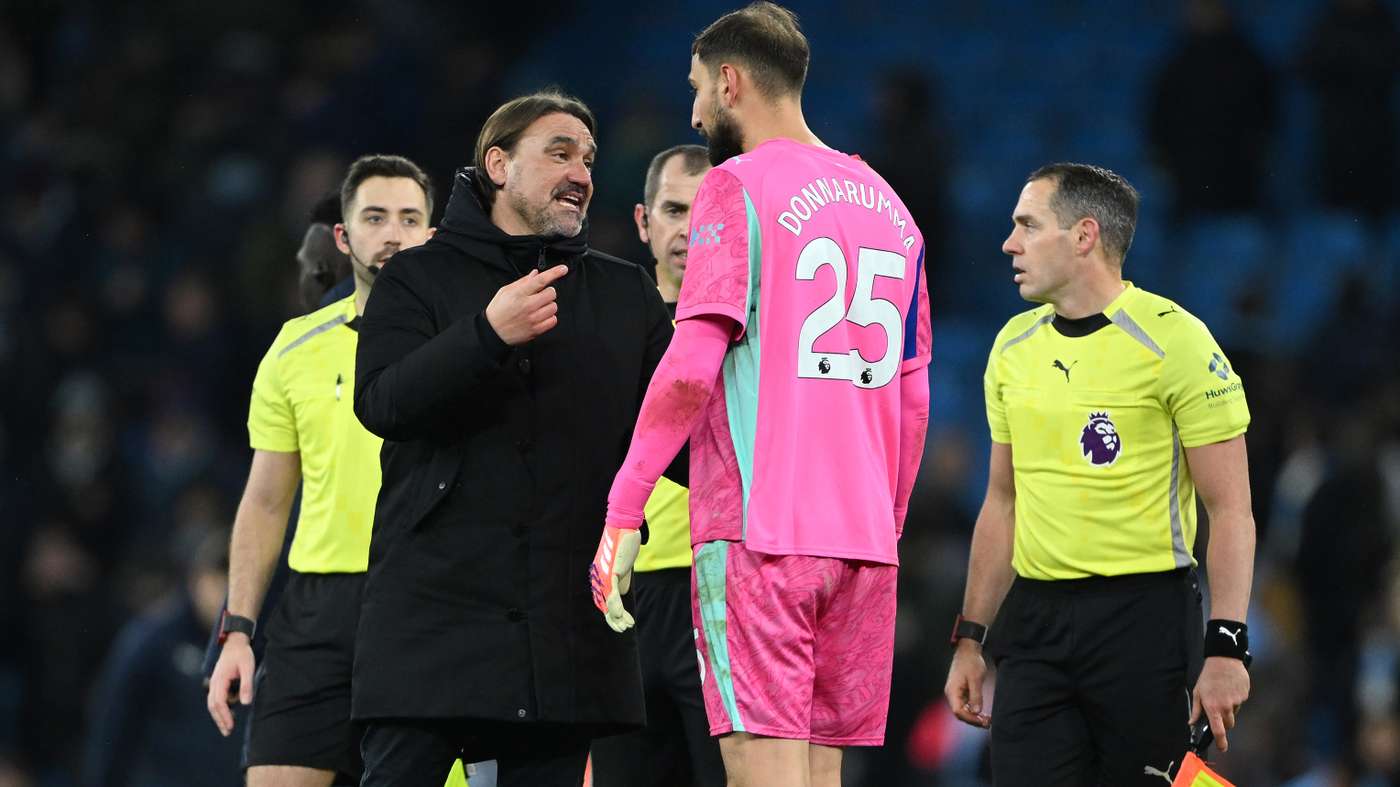 Leeds United vs Manchester City Farke Donnarumma simulation image