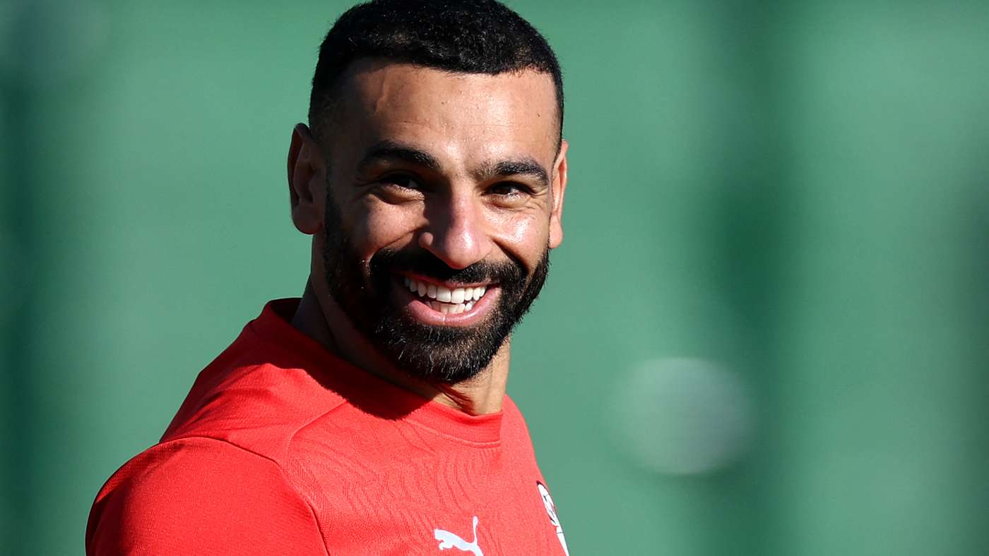 Mohamed Salah sorridente all’inizio dell’anno contro Liverpool