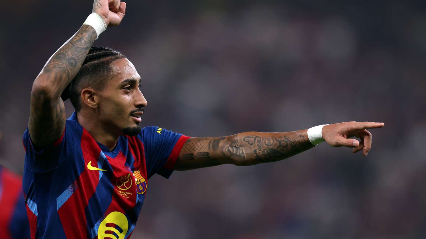 Rafinha Barcellona contro Athletic Bilbao in semifinale della Supercoppa Spagnola in Arabia Saudita