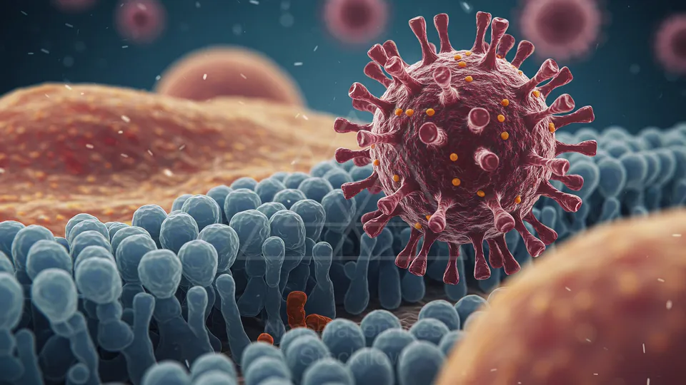 58 Micro 00 Virus on Membrane