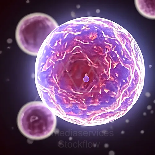 Virus on a cellular membrane (microscopic view) — 8K royalty-free microscopic stock photo
