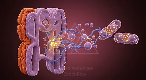 3D illustration of a virus budding from a cell membrane — 8K royalty-free microscopic stock photo