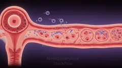 Cross-sectional view of a blood vessel with circulating cells and cellular activity — 8K royalty-free microscopic stock photo