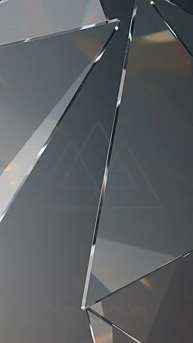 Abstract arrangement of transparent acrylic sheets on a reflective surface — 8K royalty-free background stock photo