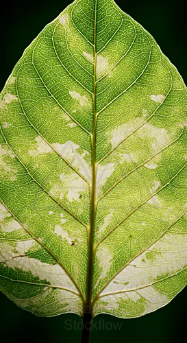 Close-up of a green leaf showcasing intricate vein patterns and textures — 8K royalty-free background stock photo