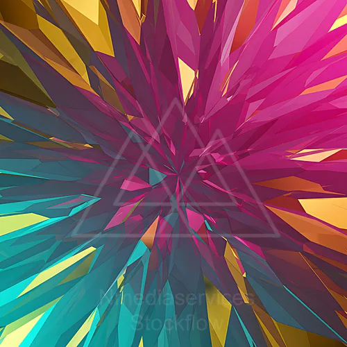 Abstract geometric shapes in vibrant pink and turquoise colors — 8K royalty-free background stock photo