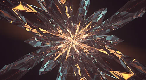 Abstract crystal formation with sharp edges and warm lighting — 8K royalty-free background stock photo