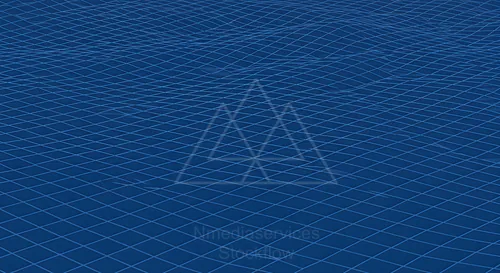 Abstract blue water surface with grid pattern and gentle waves — 8K royalty-free background stock photo
